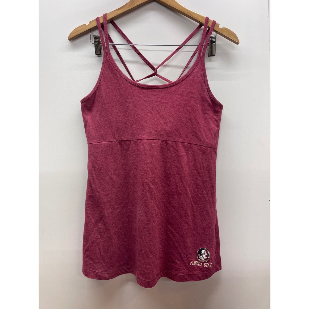 Colosseum Florida State Seminoles FSU Strappy Back Shelf Bra Tank Top Garnet M